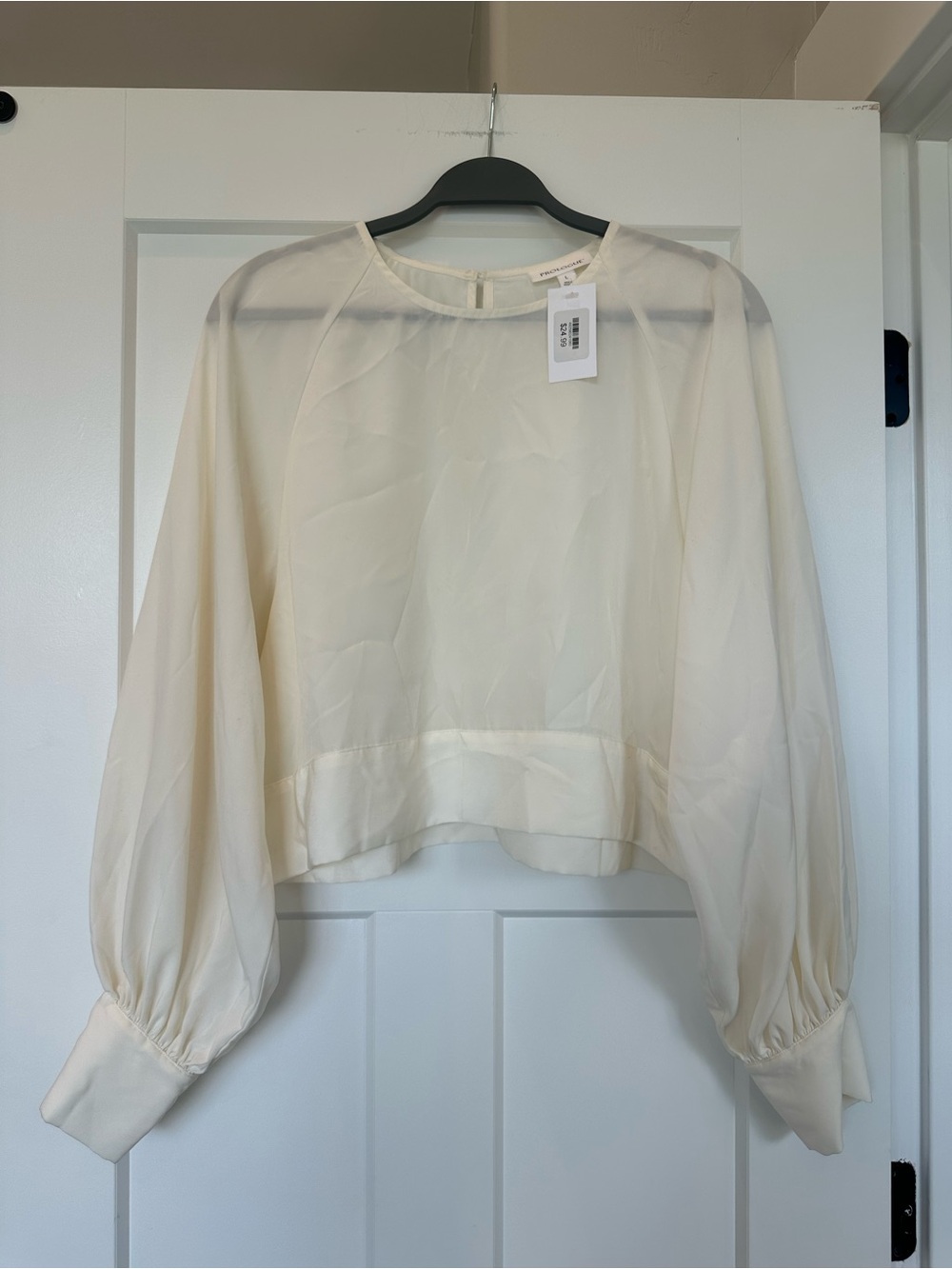 Prologue Cream Balloon-Sleeve Blouse